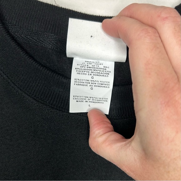 Champion Men’s Black Reverse Weave Crewneck Sweater Sweatshirt Size Large - Picture 9 of 9